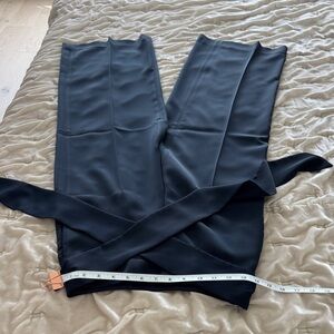 Ted Baker London Dark Blue Wide-Leg Pants with Belt